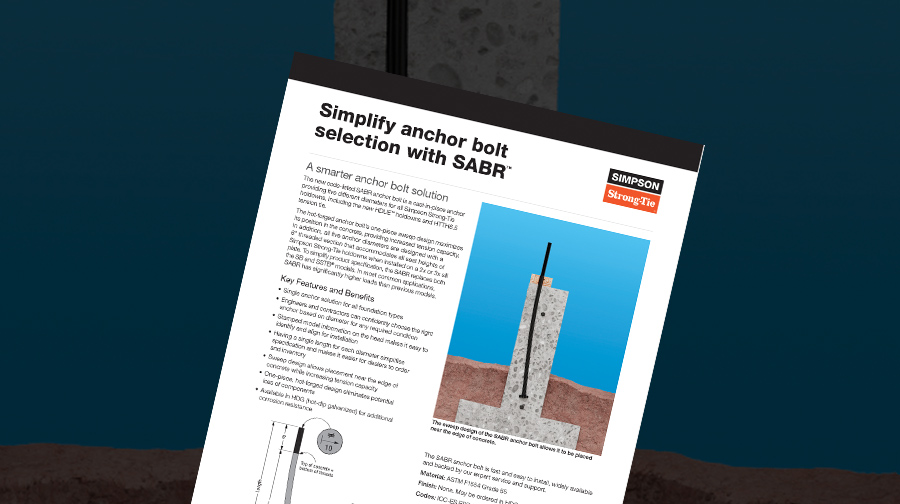 SABR Anchor bolt flier on darkened background.