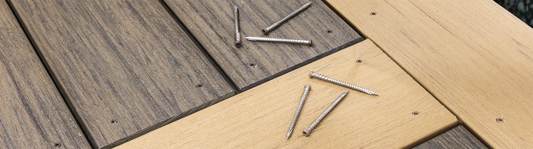 Two tone deck with color matching screws laid on top.