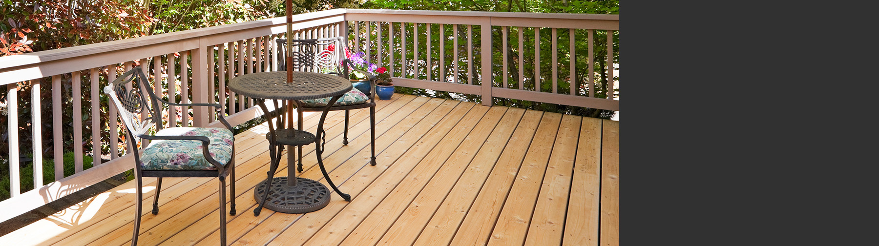 A wooden deck build to code that is safe, strong and long lasting.