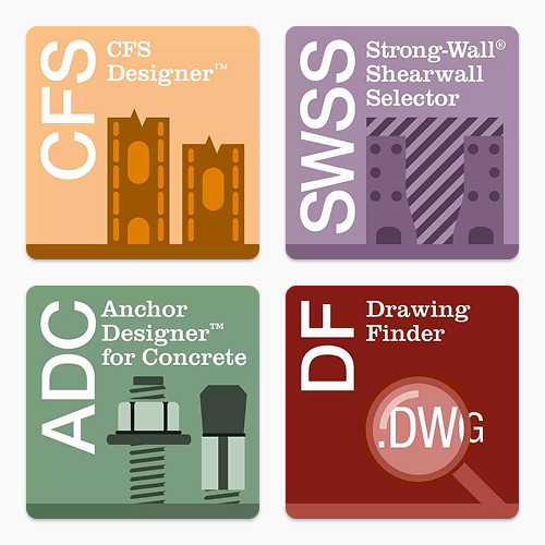 Software and web apps for cold-formed-steel connectors