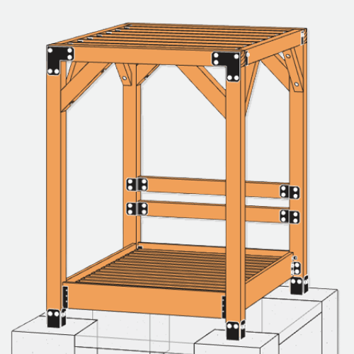 Architectural rendering of a pool bed cabana.