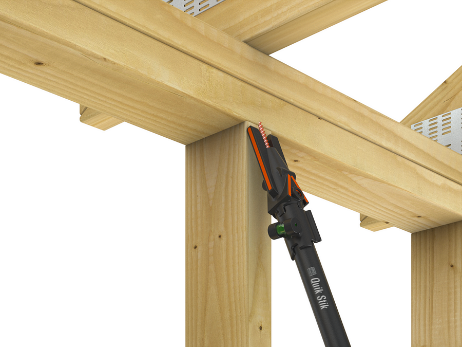 Narrow-face stud to top plate.