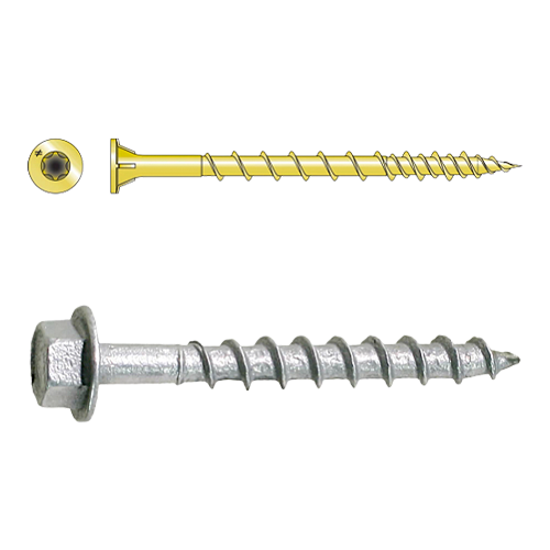 The top and side view of a wood screw and side view of a SD Connector screw