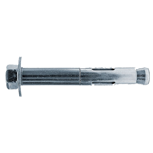 Simpson Strong-Tie Sleeve-All anchor with nut and washer, designed for heavy-duty fastening into concrete and masonry surfaces.