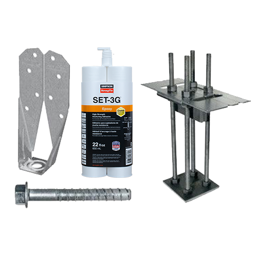 HDU Holdown, SET-3G™ Adhesive, Strong Frame MFAB Anchor Kit, Titen HD® Heavy-Duty Screw Anchor